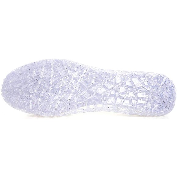 Clear Sparkly Glitter Shimmer Cut-Outs Jelly Flats - Picture 3 of 10